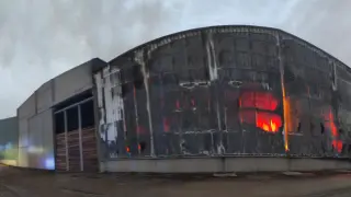 Incendio en un secadero de cereales de Grañén