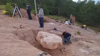 Excavación arqueológica en Santa Marina, en Loarre.
