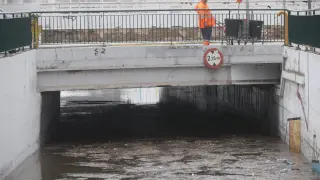 Túnel inundado en la localidad de Aldaya, en la Comunidad Valenciana