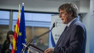 Comparecencia del expresidente de la Generalitat y eurodiputado de Junts, Carles Puigdemont.
