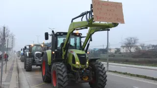 Tractorada de protesta en Huesca.