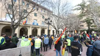 Segunda jornada de protestas de los agricultores en Huesca