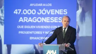 El presidente de Aragón, Jorge Azcón presenta el plan de vivienda que el Gobierno de Aragón pondrá en marcha entre 2024 y 2030