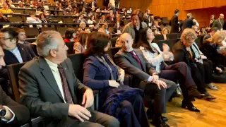 El delegado del Gobierno en Aragón, Fernando Beltrán, en la inauguración del Congreso de Periodismo de Huesca