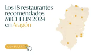 Mapa restaurantes en Aragón con la distinción de 'Restaurante Recomendado' en la Guía Michelín España