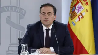 El ministro de Asuntos Exteriores, Unión Europea y Cooperación , José Manuel Albares durante la rueda de prensa posterior a la reunión del Consejo de Ministros