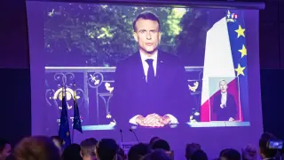 Emmanuel Macron durante su conferencia de prensa.