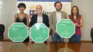 María José Otero, José Manuel Ramón y Cajal, Isaac Claver y Mirella Martínez presentan el proyecto “Espacios Sin Humo”.