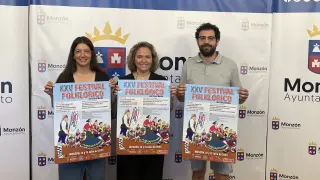 Ana Meler, Marta Montaner y Miguel Peirón durante la presentación del festival.