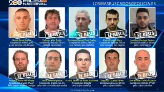 La Policía Nacional busca a diez fugitivos que podrían encontrarse en España.