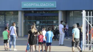 Imagen de archivo de la pandemia de pacientes en el centro de salud de Fraga.