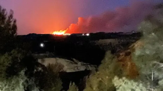 Imagen del incendio esta tarde en Zaidín
