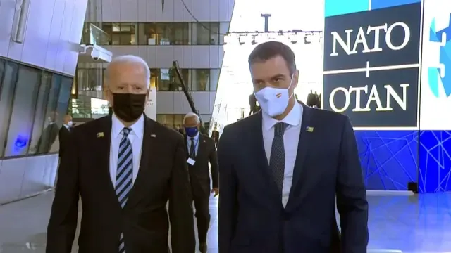 Joe Biden y Pedro Sánchez en la cumbre de la Otan