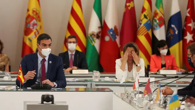 Imagen de Sánchez y otros asistentes en la Conferencia de Presidentes celebrada el viernes en Salamanca.