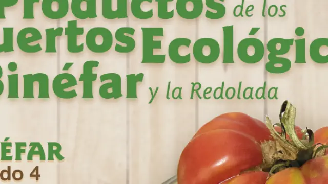 Cartel promocional de la exposición de hortalizas ecológicas en Binéfar
