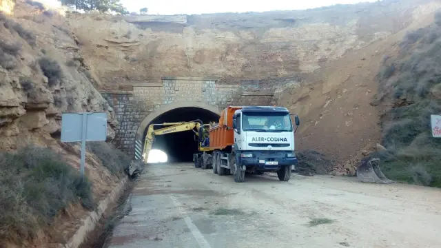 Obras llevadas a cabo en el túnel a principios del pasado año.