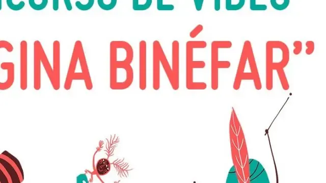 Cartel con el I Concurso de Vídeo "Imagina Binéfar".