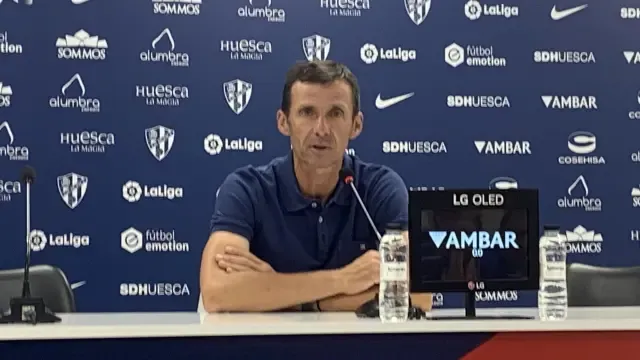 El Cuco Ziganda en la rueda de prensa previa al partido contra el Málaga.