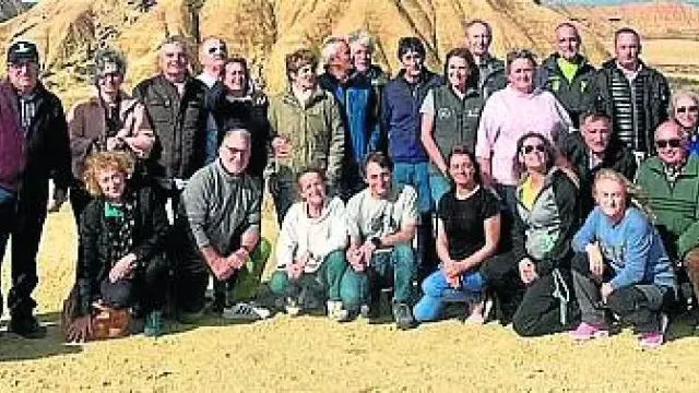 Miembros de la Reserva de la Biosfera Ordesa Viñamala durante el encuentro en las Bardenas Reales.
