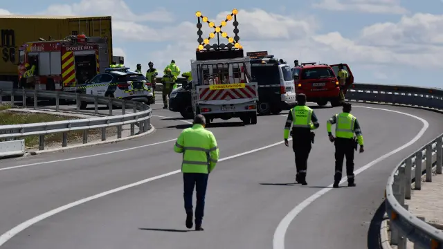 Accidente registrado este 2023 en la carretera N-240, en el término municipal de Siétamo.