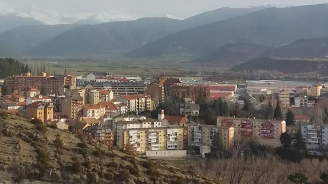 Vista panorámica de la localidad de Sabiñánigo.