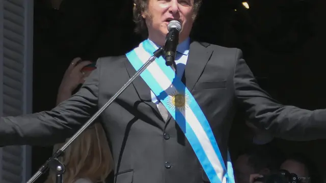 Javier Milei, ayer, durante la jura del cargo como presidente de Argentina.
