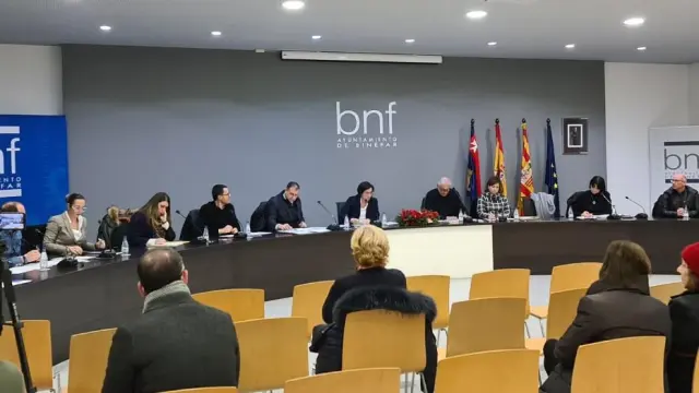 Pleno del Ayuntamiento de Binéfar celeberado el jueves 28 de diciembre.