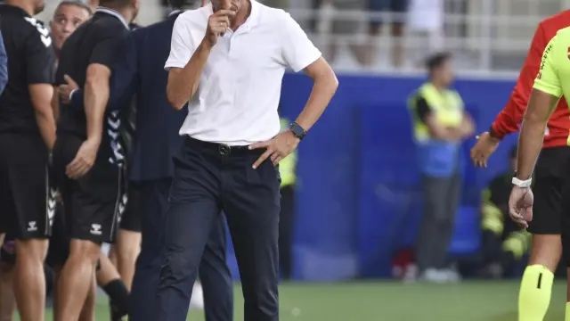 El Huesca-Eldense de la primera vuelta fue el último partido de Ziganda como entrenador azulgrana.