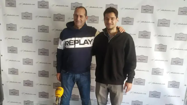 José Nolasco y Óscar García, ayer en el Hotel Abba.