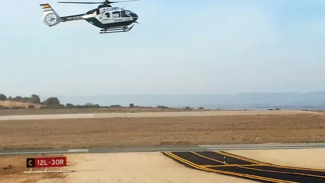 Mejoras en el aeropuerto Huesca-Pirineos para facilitar la salida del helicóptero de la Guardia Civil