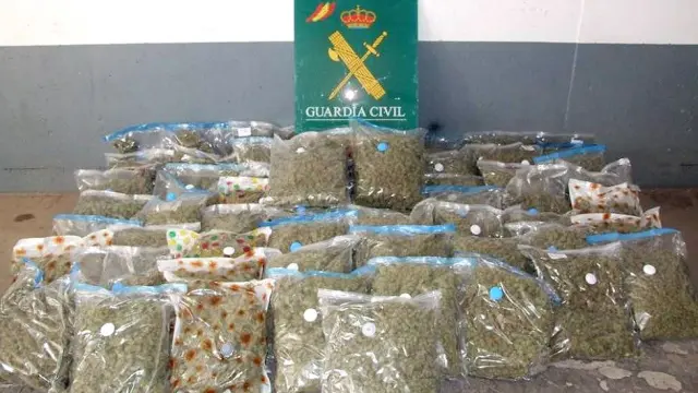 A prisión por transportar 76 kilos de marihuana por la A-2 en dirección a la capital aragonesa