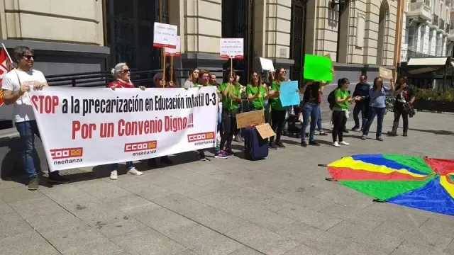 Trabajadoras de las guarderías privadas de Aragón piden un convenio digno