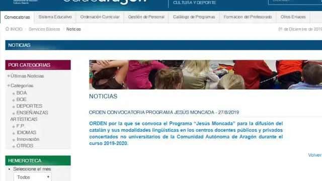 El programa "Jesús Moncada" lleva el catalán a 16 centros de la provincia de Huesca
