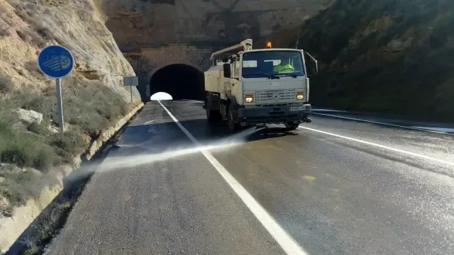 Reabierto al tráfico el túnel de la antigua Nacional II en Fraga