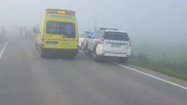 Cuatro heridos en el choque de un turismo y una furgoneta en la A-1239 entre Binéfar y Esplús