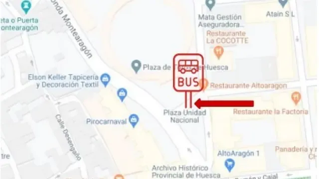El ayuntamiento de Huesca modifica la parada de bus por las obras de Ramón y Cajal