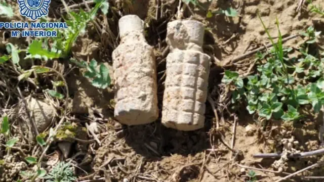 La Policía Nacional neutraliza dos artefactos de la Guerra Civil cerca de Huesca