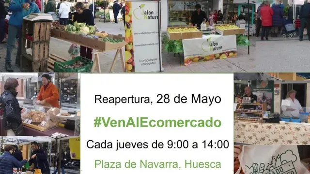 El Mercado Agroecológico de Huesca reabre el próximo jueves, 28 de mayo, en la plaza Navarra
