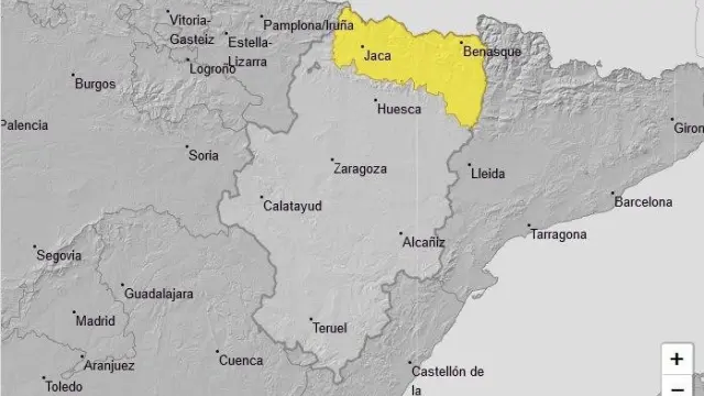 Se activa el aviso amarillo por fuertes lluvias en la provincia de Huesca