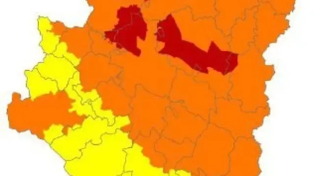 Alerta roja de peligro de incendios forestales en el Somontano Occidental