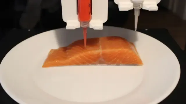 Una empresa imprime un "salmón vegano"