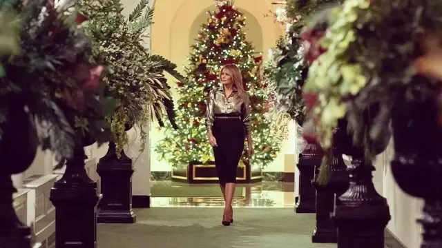 Melania Trump presenta la polémica decoración navideña de la Casa Blanca