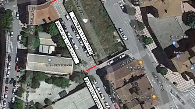 Corte al tráfico del tramo de la calle Madrid entre la Avenida San Josemaría Escrivá y la calle Estada de Barbastro