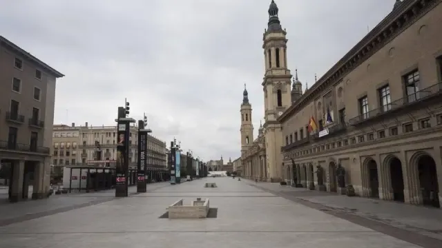 La plaza del Pilar podría estar cerrada la noche de fin de año