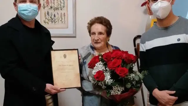 Conchita Sesé, vecina de Belver, celebra su 100 cumpleaños