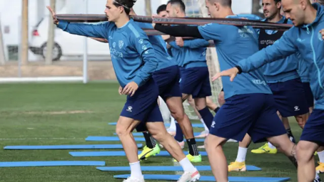 El Huesca tuvo ayer su penúltimo entrenamiento de la semana.