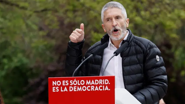 Grande-Marlaska en el mitin del PSOE en Madrid