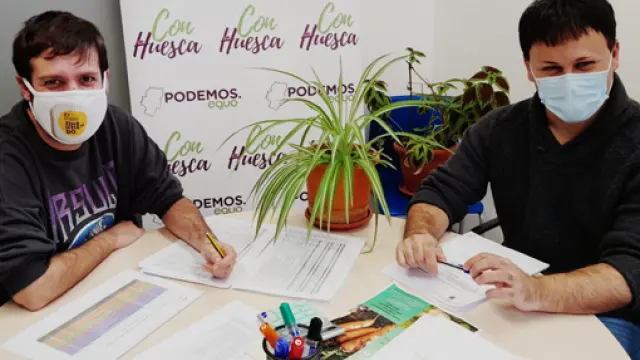 Óscar Sipán y Guillermo Boix, de Con Huesca Podemos Equo
