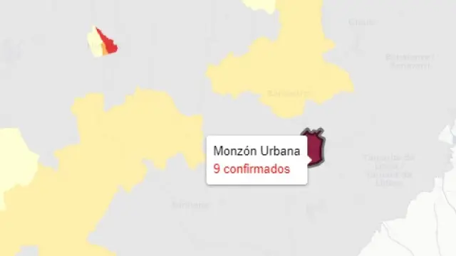 Entre las zonas de salud de Huesca y Monzón Urbana registran dos tercios de los casos informados este viernes