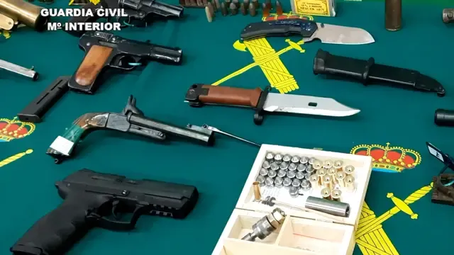 Armas intervenidas por la Guardia Civil de Teruel